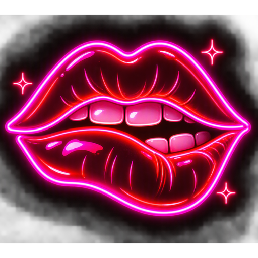 JerkRouletteChat neon lips logo